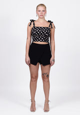 Spaghetti Strap Crop top In Polka Dot| Suna