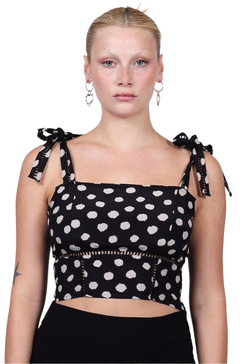 Spaghetti Strap Crop top In Polka Dot| Suna