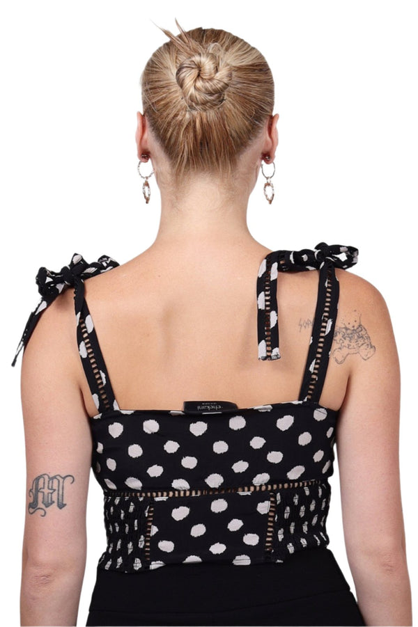 Spaghetti Strap Crop top In Polka Dot| Suna