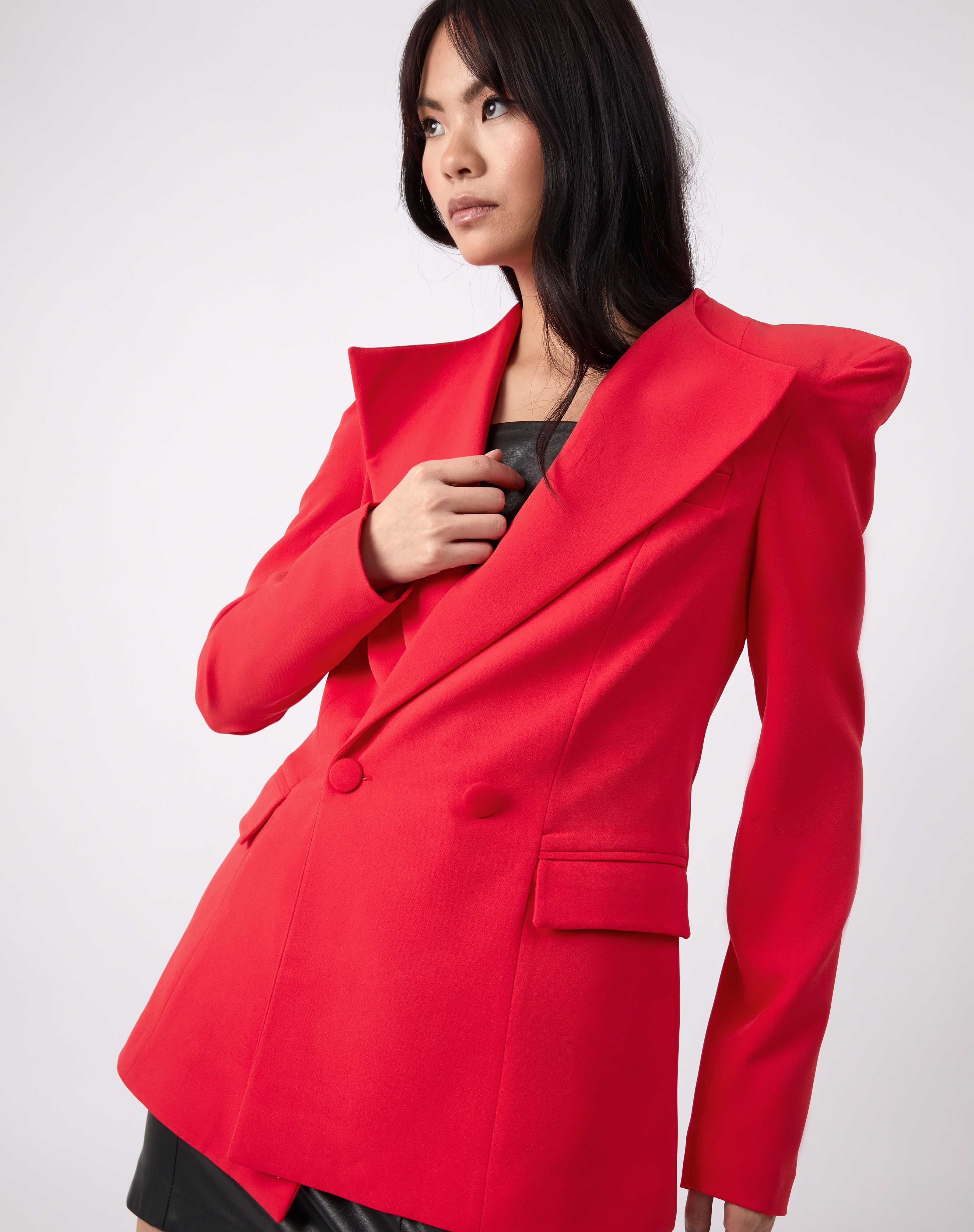 Double Breasted Blazer in Red | Quinn – Chekani