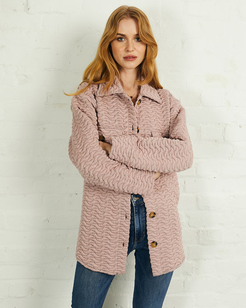 Quilted Shacket in Pink | Amelia