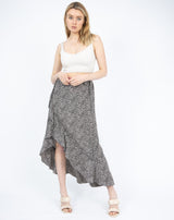 Midi Wrap Skirt in Splodge Print | Tasha